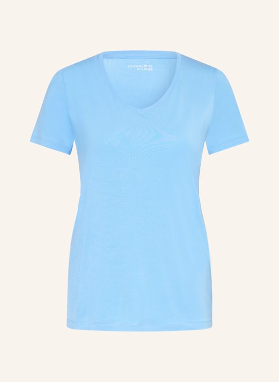 SCHIESSER Schlafshirt MIX+RELAX HELLBLAU