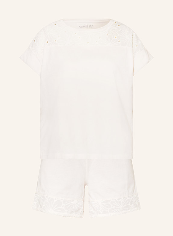 SCHIESSER Shorty-Schlafanzug CASUAL NIGHTWEAR WEISS