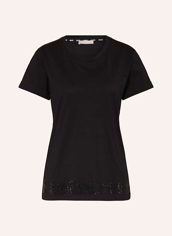 LIU JO T-Shirt mit Schmucksteinen SCHWARZ