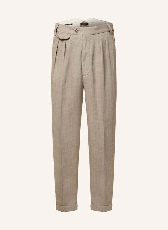 ALBERTO Trousers TED Wide Fit LIGHT BROWN