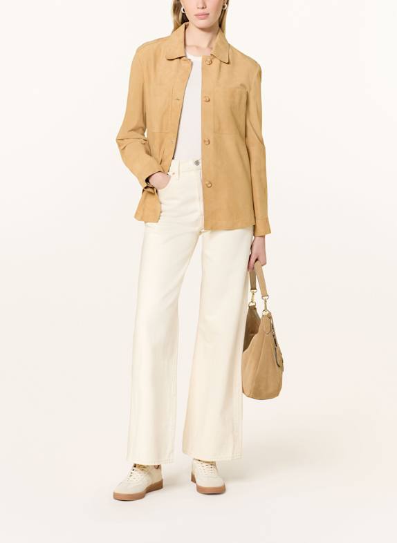 MILESTONE Leder-Overshirt MSVICKI CAMEL
