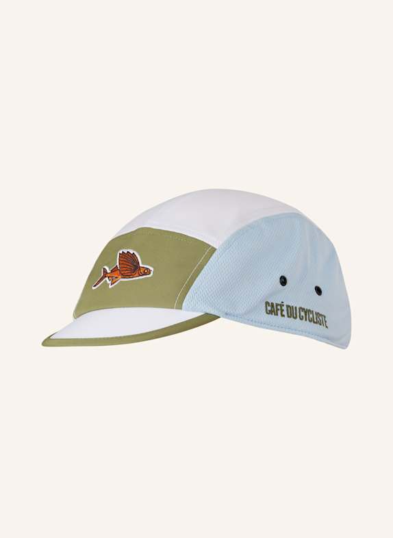 CAFÉ DU CYCLISTE Cap GRAVEL SUMMER WEISS/ HELLBLAU/ OLIV