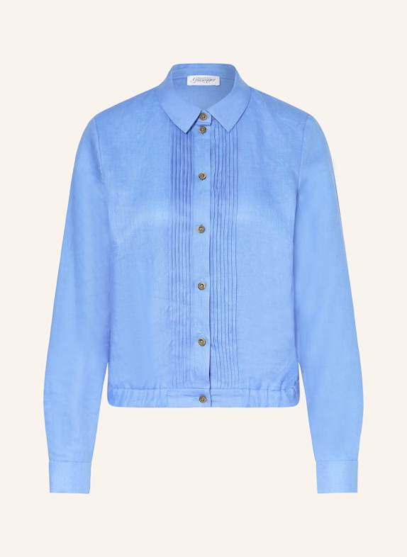 Grasegger Bluzka bawarska EVELIN z lnu NIEBIESKI