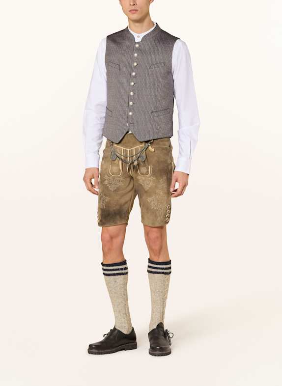 Grasegger Traditionele vest VOITL DONKERBLAUW / MARRON FONCÉ
