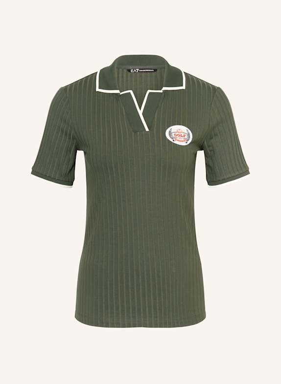 EA7 EMPORIO ARMANI Koszulka polo z dżerseju TRAIN GOLF CLUB CIEMNOZIELONY/ BIAŁY