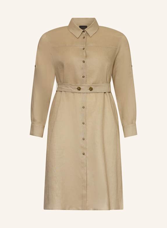 MARINA RINALDI PERSONA Hemdblusenkleid PEDALE aus Leinen BEIGE