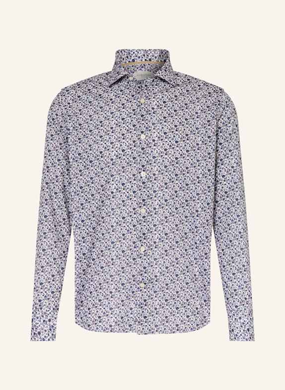 tintoria mattei Shirt regular fit WHITE / DARK BLUE / BROWN