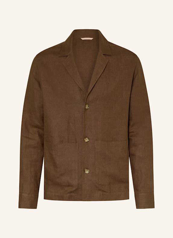 tintoria mattei Overjacket aus Leinen BRAUN