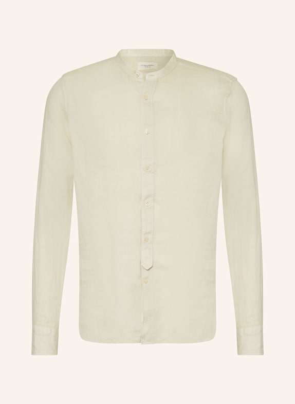 tintoria mattei Leinenhemd Slim Fit mit Stehkragen BEIGE