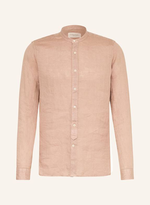 tintoria mattei Leinenhemd Slim Fit mit Stehkragen ALTROSA