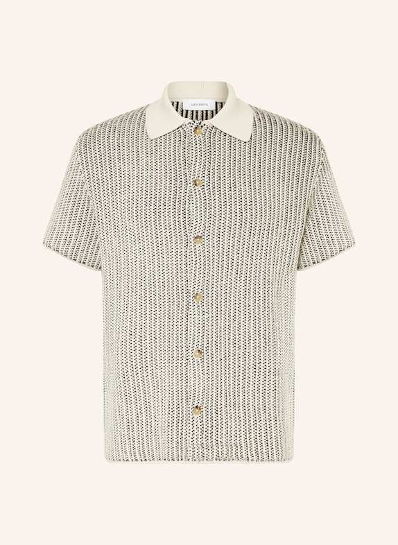 LES DEUX Strickhemd EASTON Comfort Fit CREME/ SCHWARZ