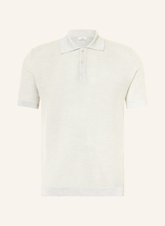 AGNONA Antigua Dallas Mavericks Esteem Polo with silk CREAM/ LIGHT GRAY