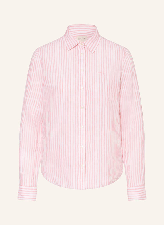 GANT Hemdbluse aus Leinen ROSA/ WEISS