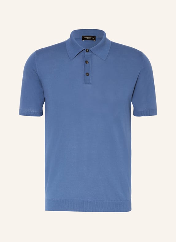 roberto collina Strick-Poloshirt BLAU