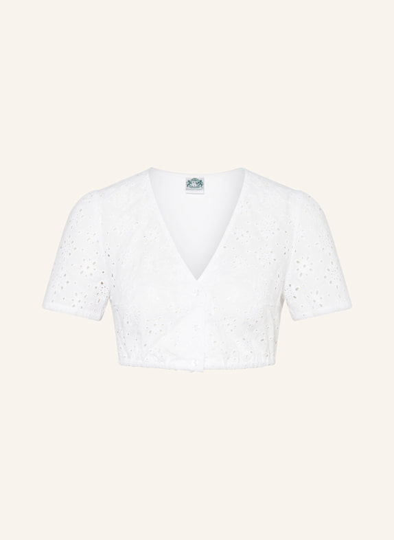 Hammerschmid Dirndlbluse BÄRBEL im Materialmix WEISS