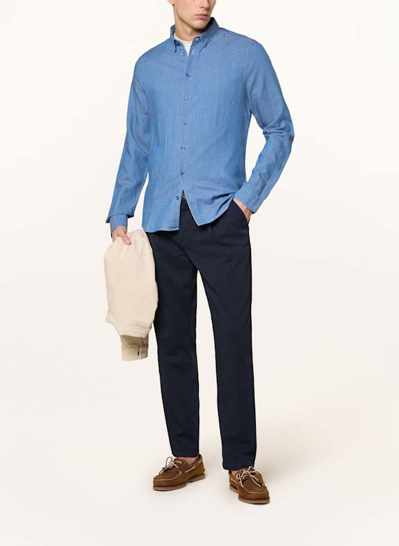 MOS MOSH Gallery Overhemd MMGMARCO slim fit in jeanslook BLAUW
