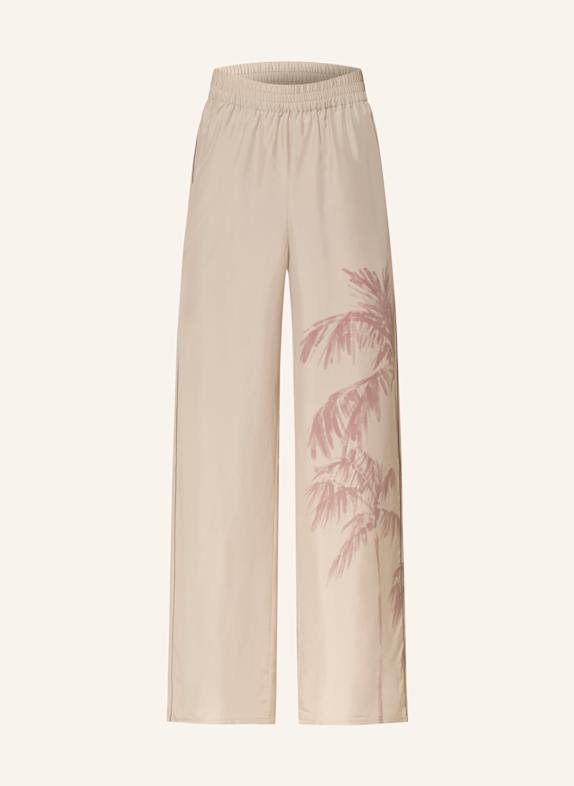 MAX & Co. Marlenehose THEODOR aus Seide TAUPE/ DUNKELROT