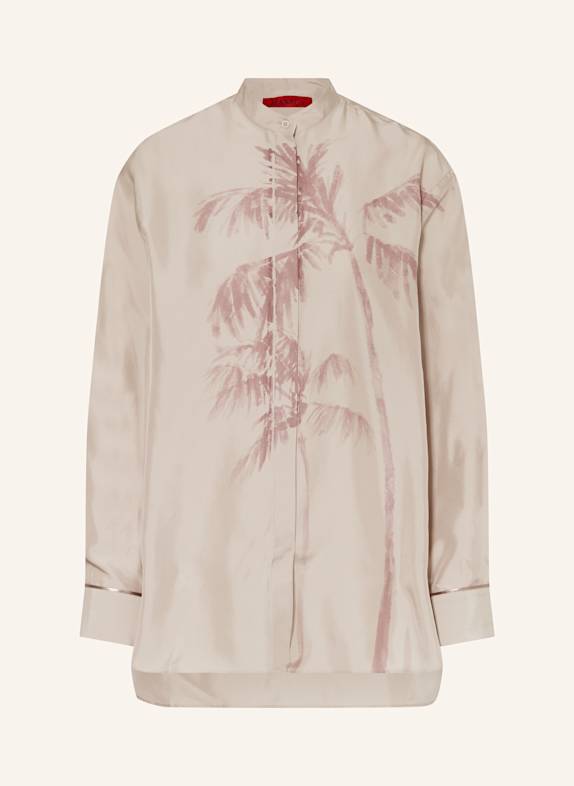 MAX & Co. Seidenbluse SCATOLA TAUPE/ DUNKELROT