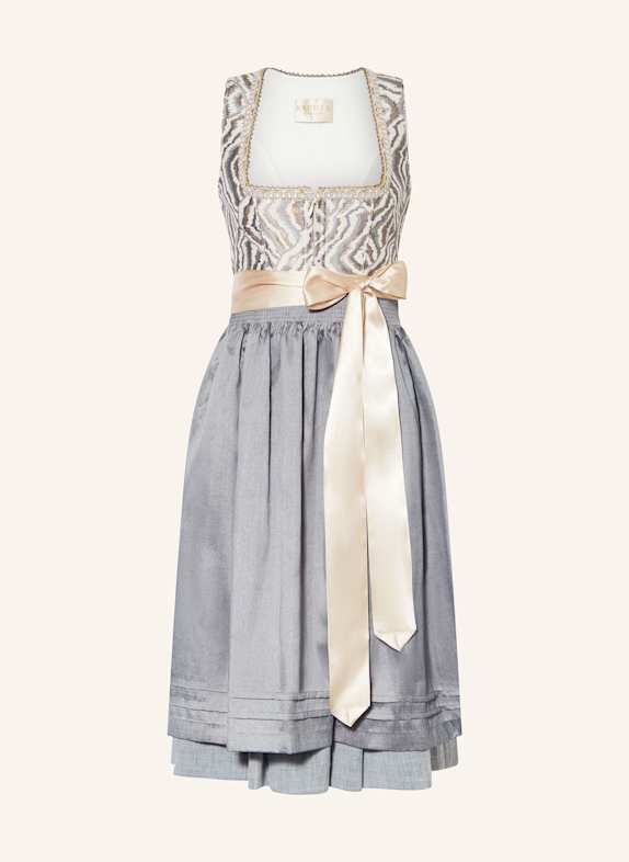 KRÜGER Brokat-Dirndl CIA HELLGRAU/ CREME/ BLAUGRAU