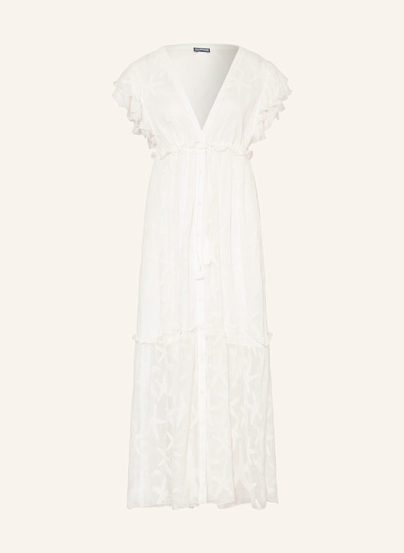 VILEBREQUIN BILITI silk beach dress with ruffles ECRU