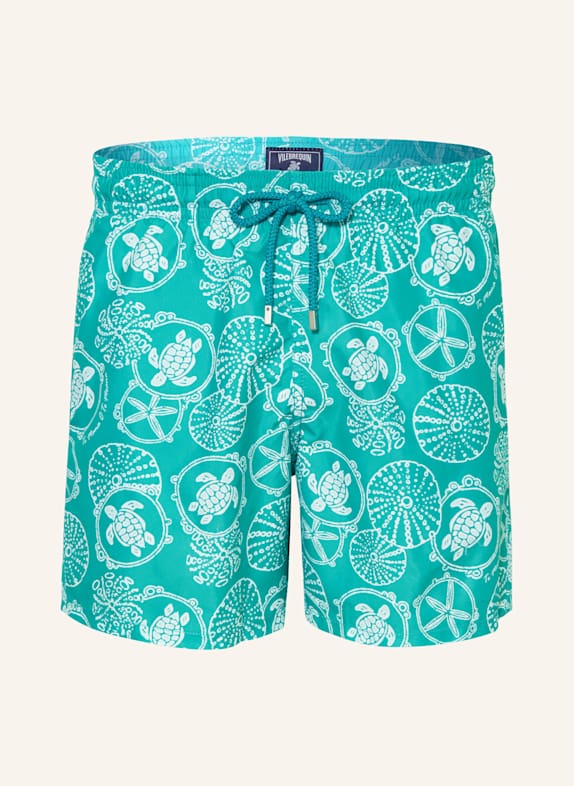 VILEBREQUIN Swim shorts MOOREA TURQUOISE/ WHITE