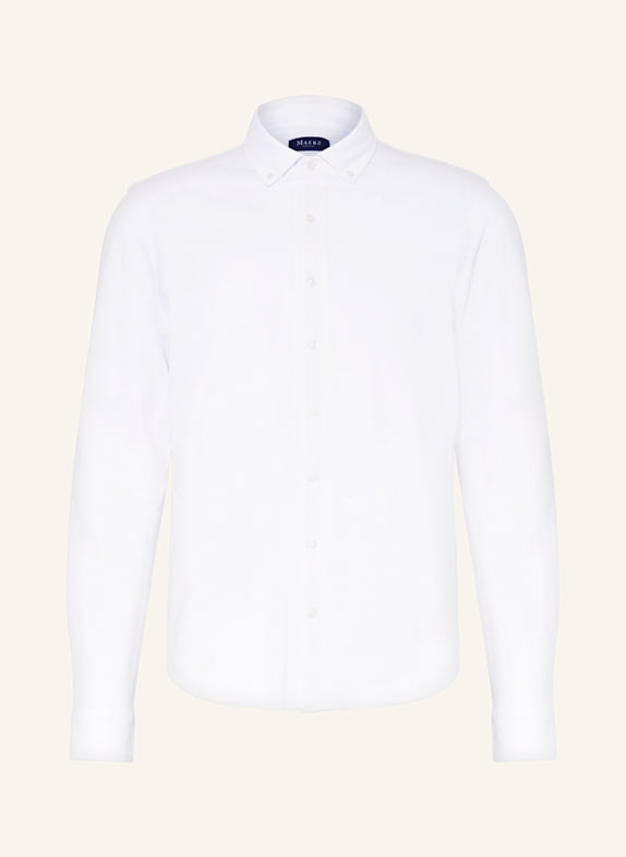 MAERZ MUENCHEN Piqué-Hemd Regular Fit WEISS