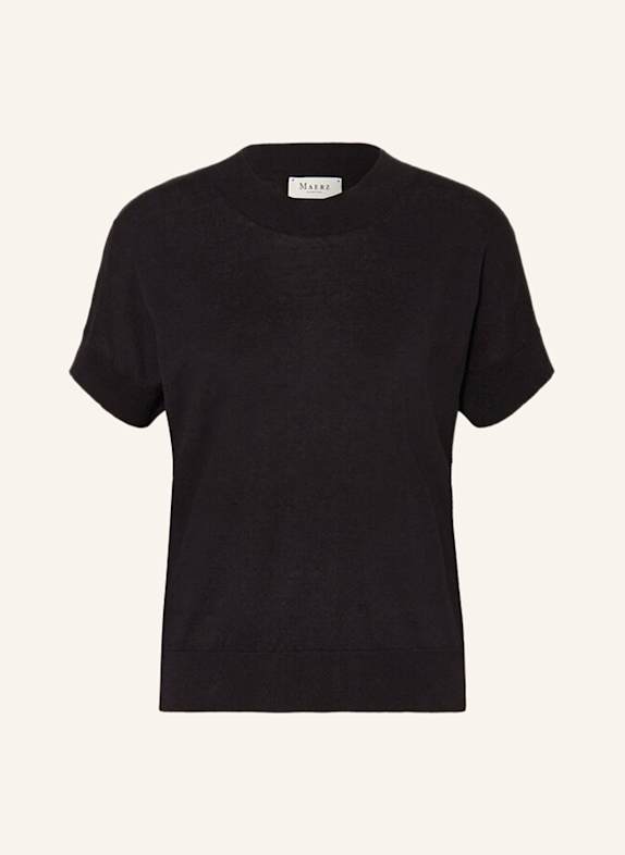 MAERZ MUENCHEN Strickshirt mit Leinen SCHWARZ