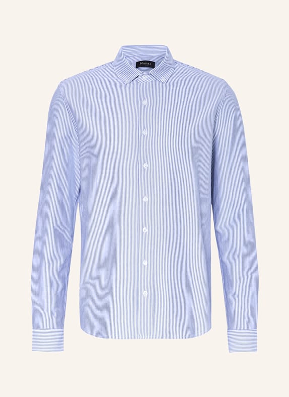 MAERZ MUENCHEN Jerseyhemd Regular Fit BLAU/ WEISS