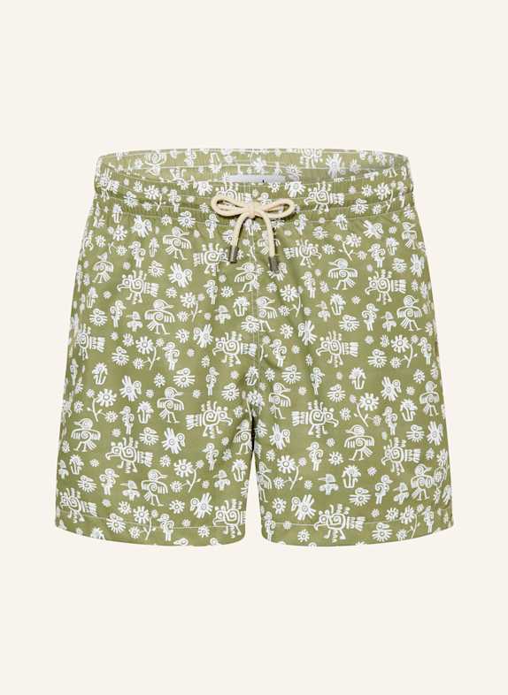 arrels BARCELONA Badeshorts BLACK MEXICAN BIRDS × MARION DEUCHARS GRÜN