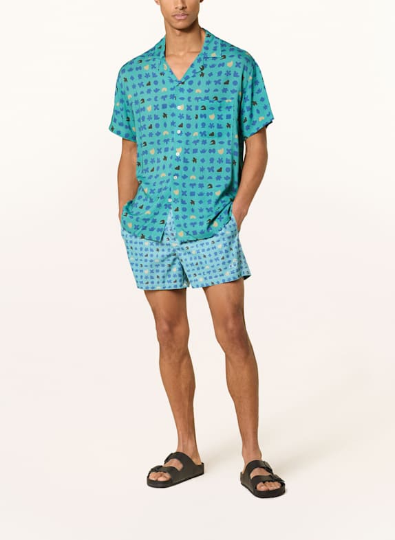 arrels BARCELONA Resorthemd LIGHT BLUE LUCKY CHARMS × MARY Comfort Fit PETROL / BLAUW / ZWART