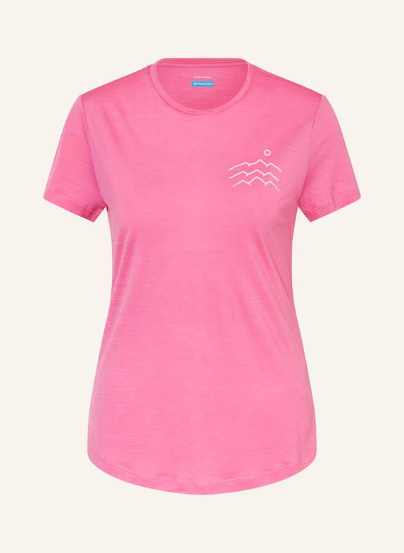 icebreaker T-shirt 125 COOL-LITE™ SPHERE z wełną merino MOCNORÓŻOWY