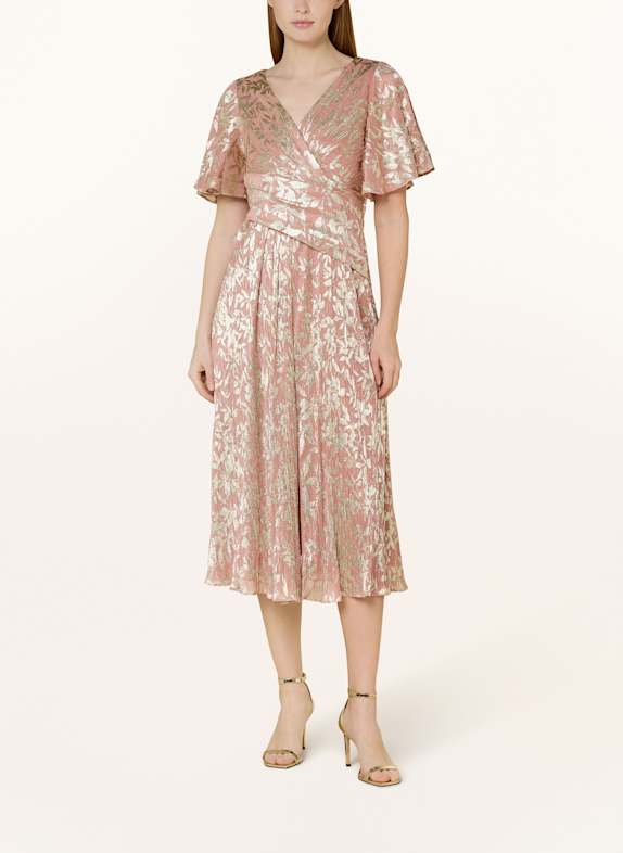 ADRIANNA PAPELL Cocktail dress with glitter thread SALMON/ GOLD