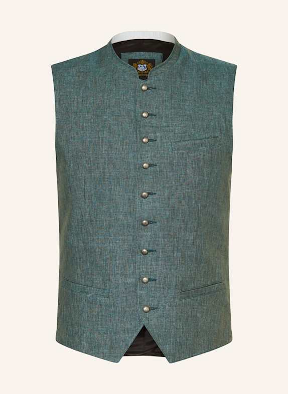 Hammerschmid Trachtenweste MARCEL aus Leinen PETROL