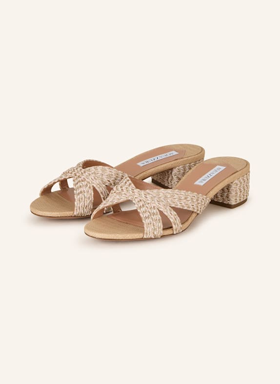 AQUAZZURA Pantoletten SUNDANCE CREME/ HELLROSA/ GOLD