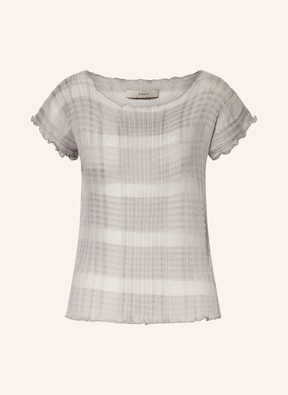 REMAIN T-Shirt mit Plissees und Rüschen GRAU