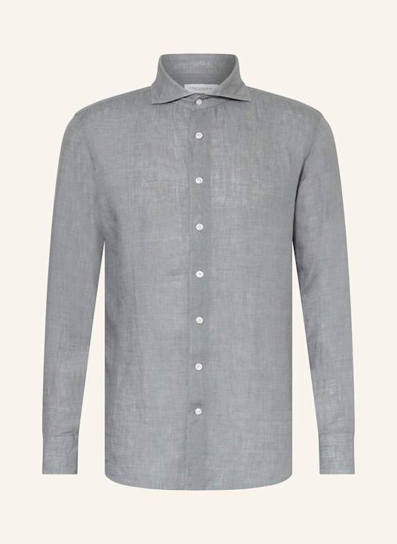 PROFUOMO Hemd Regular Fit aus Leinen DUNKELGRÜN