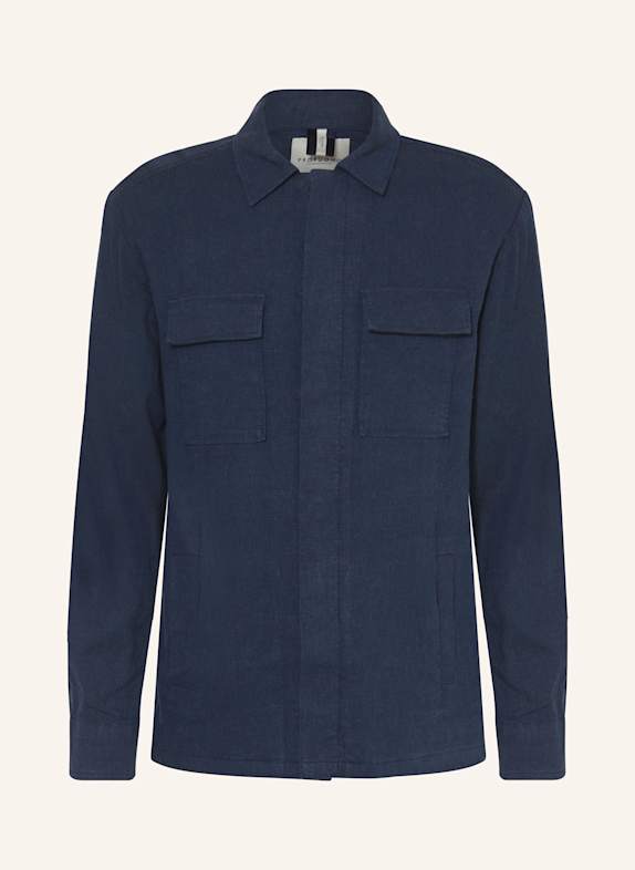 PROFUOMO Overshirt mit Leinen DUNKELBLAU
