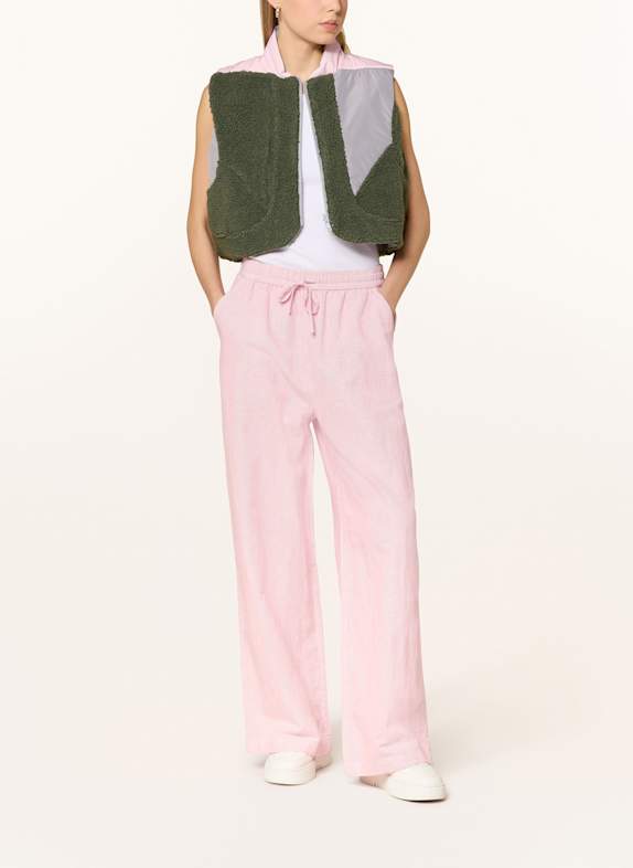 TheJoggConcept Cropped-Weste JCBERRI mit Teddyfell zum Wenden GRÜN/ HELLGRÜN/ HELLROSA