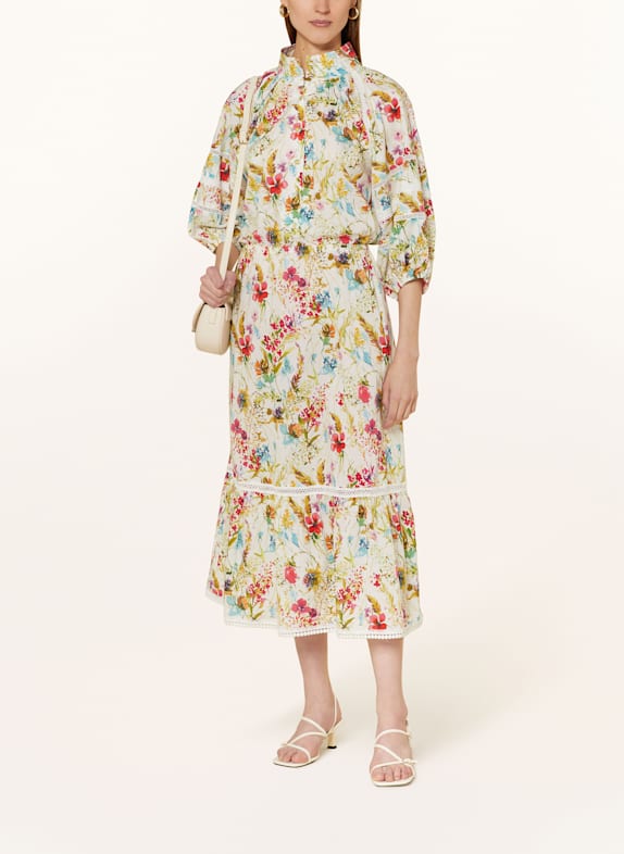 dea kudibal Kleid ELINA mit 3/4-Arm WEISS/ HELLGRÜN/ PINK