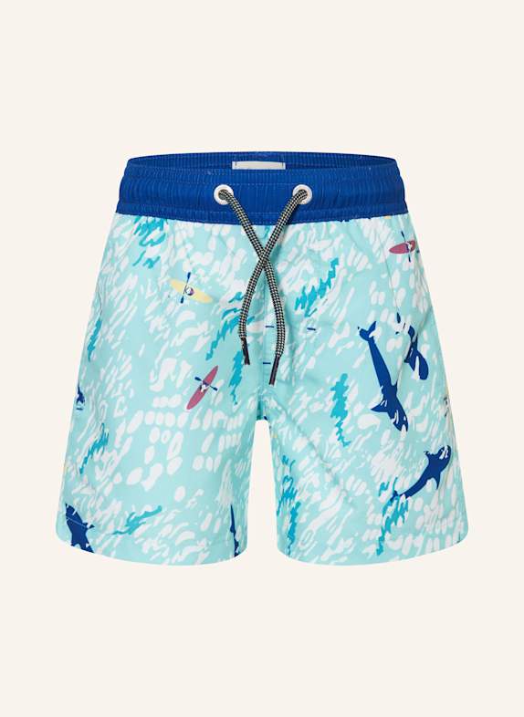 Sanetta Badeshorts mit UV-Schutz 50+ MINT/ DUNKELBLAU/ GELB