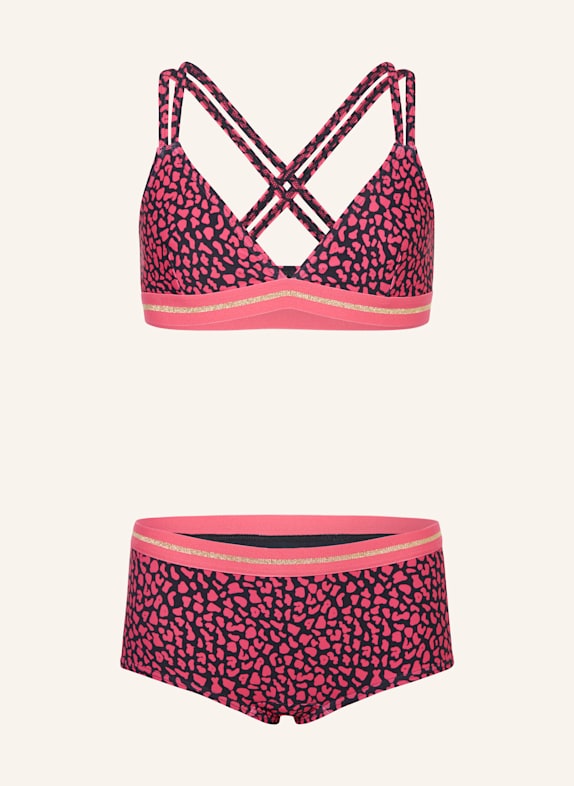 Sanetta Bralette-Bikini mit UV-Schutz 50+ mit Glitzergarn DUNKELBLAU/ PINK