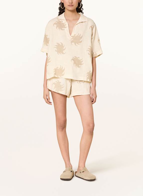 OAS HAZEL AMBER JAFFA polo shirt in linen ECRU / BEIGE