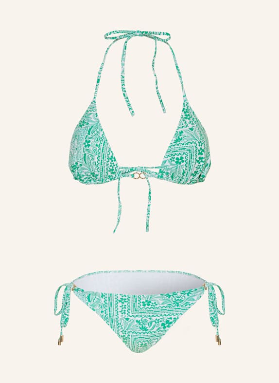 MELISSA ODABASH Triangel-Bikini COSTA GRÜN/ WEISS