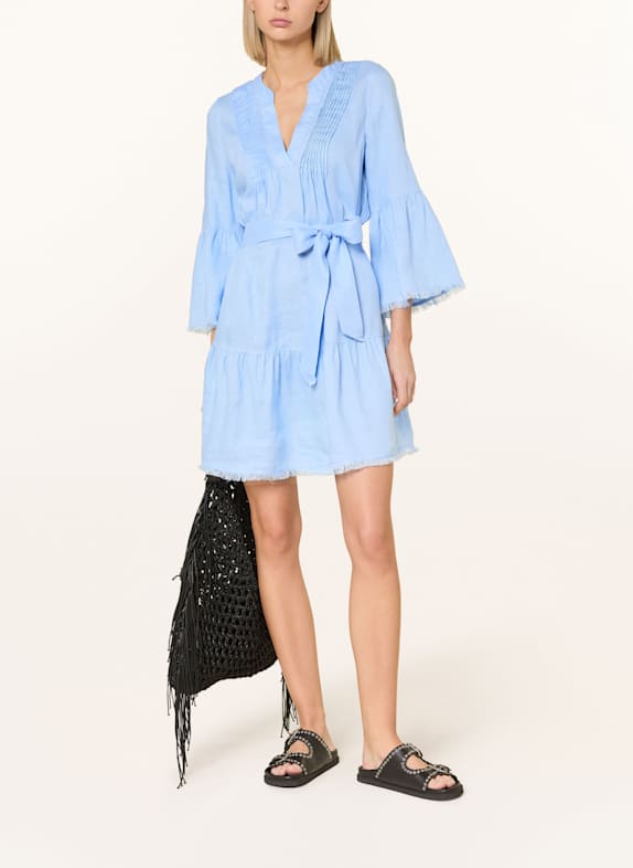 heidi klein Leinenkleid HYDRA mit Rüschen HELLBLAU