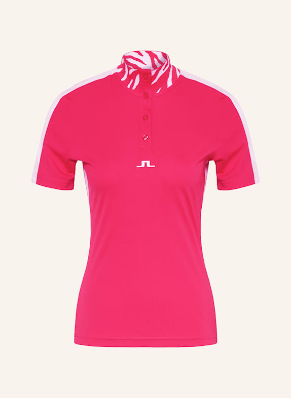 J.LINDEBERG Funktions-Poloshirt PINK/ WEISS