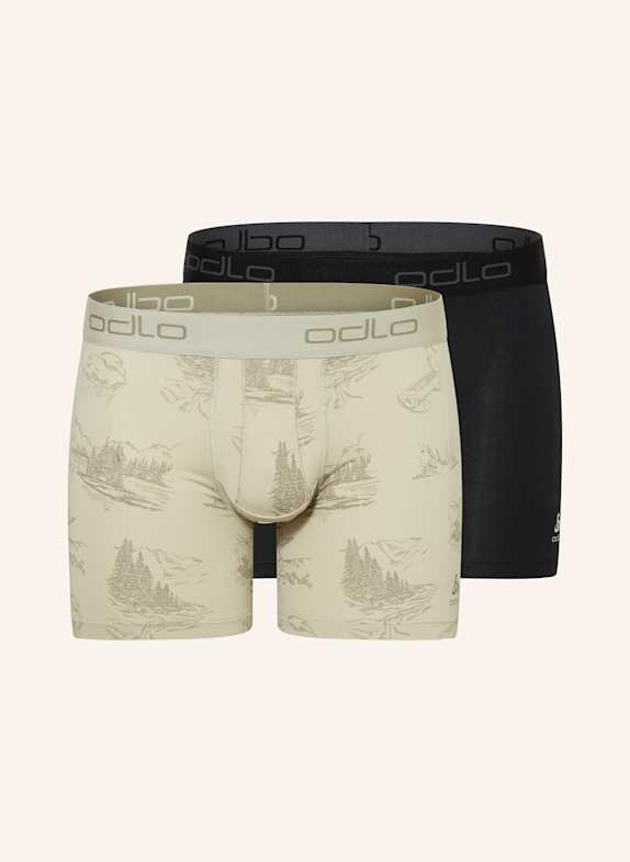 odlo Bokserki funkcyjne ACTIVE F-DRY GRAPHIC, 2 szt. CZARNY/ JASNOZIELONY