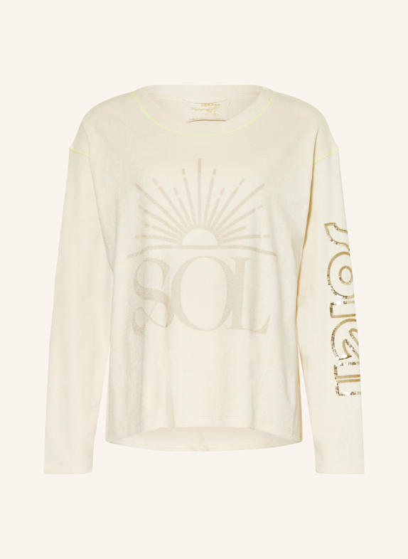yippie hippie Oversized-Shirt aus Frottee mit Pailletten CREME