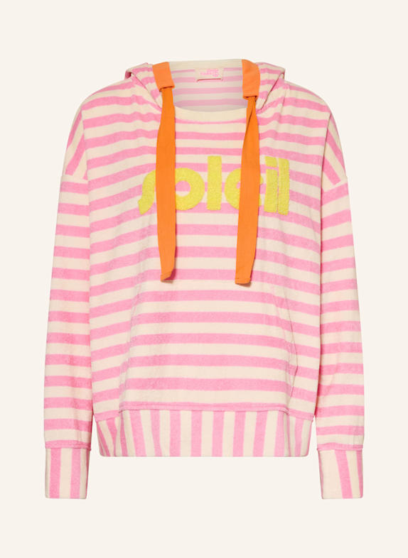 yippie hippie Oversized-Hoodie aus Frottee ROSA/ CREME