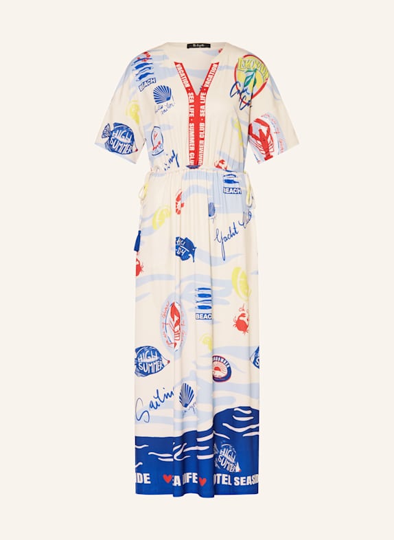 Miss Lagotte Kleid ECRU/ HELLBLAU/ ROT