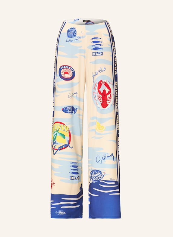 Miss Lagotte Spodnie marlena GRANATOWY/ BIAŁY